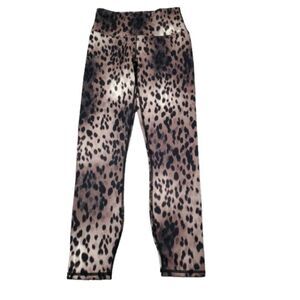 Fabletics Boost PowerHold High Waist 7/8 Leggings Spotted Black Animal Print XXS